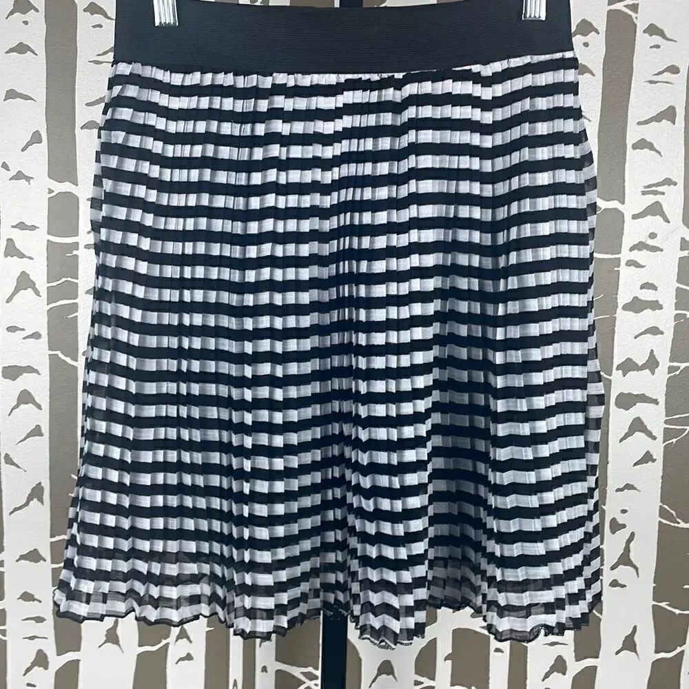 Forever 21 Pleated Chiffon Mini Skirt Striped S